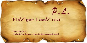 Pláger Lavínia névjegykártya